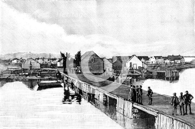 The Newfoundland Fishery Dispute: wharf at St. George’s Bay, 1890. Creator: Unknown.