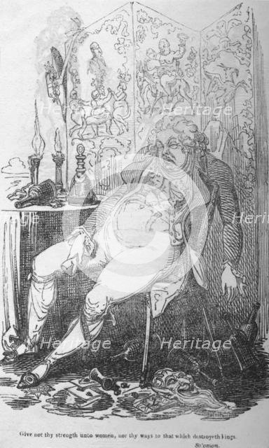 'Give not thy strength unto women, nor thy ways to that which destroyeth kings', c1820. Creator: George Cruikshank.