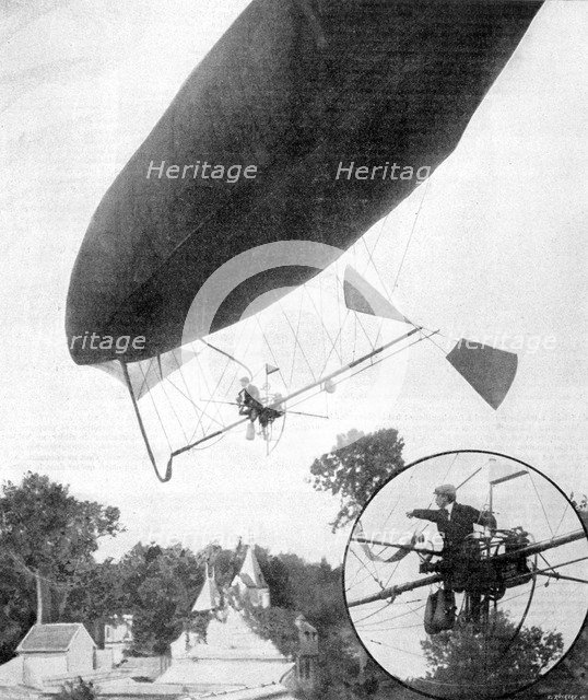 The new airship of Alberto Santos-Dumont, 30th September 1900. Artist: Unknown