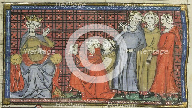 Alexios I Komnenos and Hugh of Vermandois, 1337. Creator: Maître de Fauvel (active 1314-1340).