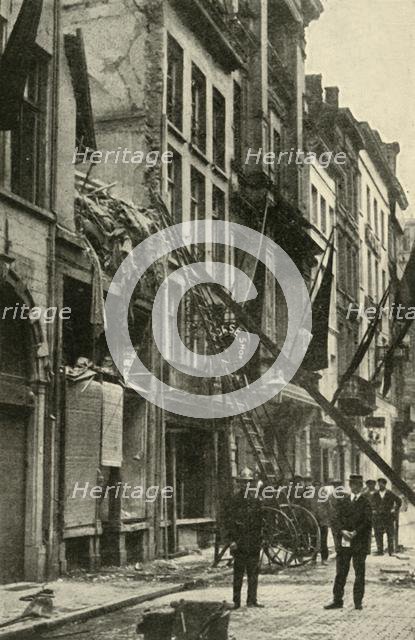 Bomb damage in Antwerp, Belgium, First World War, 1914, (c1920). Creator: Unknown.