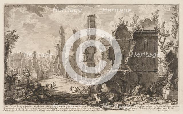 Antiquities of Rome: The Appian Way. Creator: Giovanni Battista Piranesi (Italian, 1720-1778).