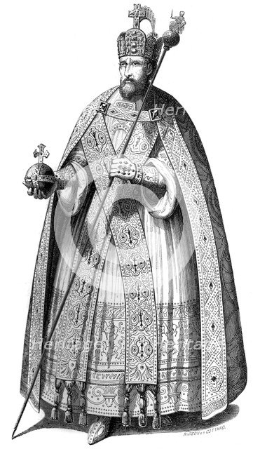 The costume worn by emperors during their coronations since the time of Charlemagne, 1579 (1846).Artist: A Bisson