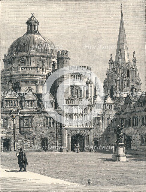 St Mary's Church and the Radcliffe, from the quadrangle, at Brasenose, 1896. Artist: Unknown