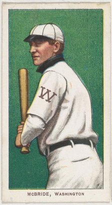 McBride, Washington, American League, from the White Border series (T206) for the Ameri..., 1909-11. Creator: American Tobacco Company.