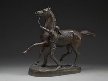 Horse and Stable Lad, ca. 1890. Creator: Adrian Jones.