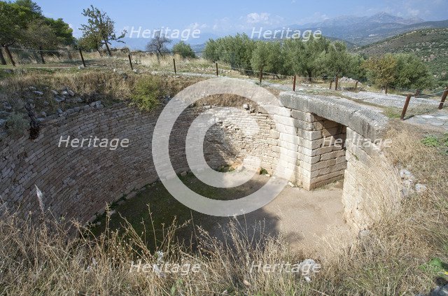 A tholos tomb with lions, Mycenae, Greece. Artist: Samuel Magal