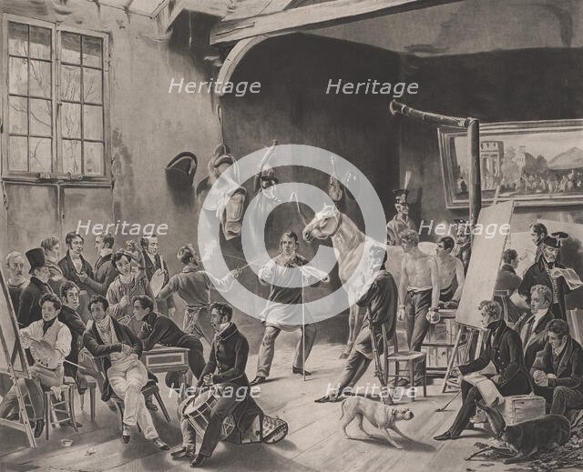 The Studio of Horace Vernet (Intérieur d'un Atelier), 1824. Creator: Émile Jean-Horace Vernet.