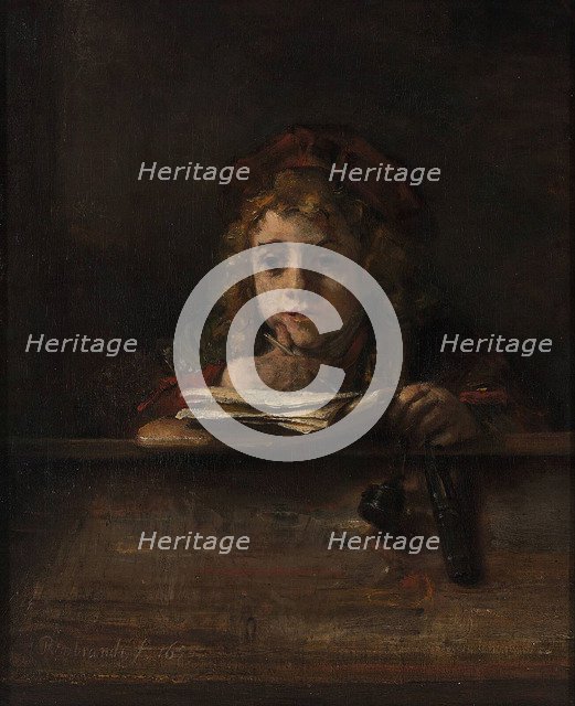 Titus at his desk, 1655. Artist: Rembrandt van Rhijn (1606-1669)