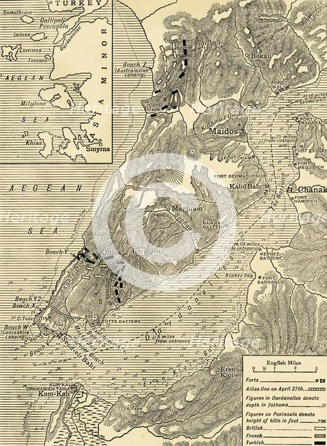 'The Gallipoli Campaign', First World War, 1915, (c1920). Creator: Unknown.