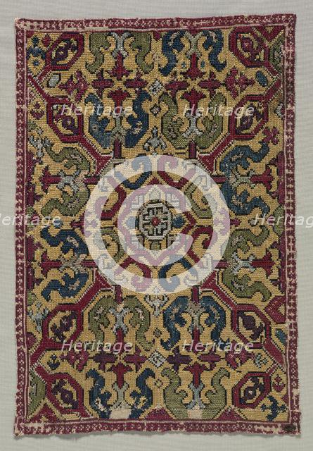 Embroidered Cushion Cover, 17th-18th century. Creator: Unknown.