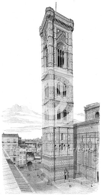 The campanile of the Basilica of Santa Maria del Fiore, Florence, Italy, 1882. Artist: Unknown