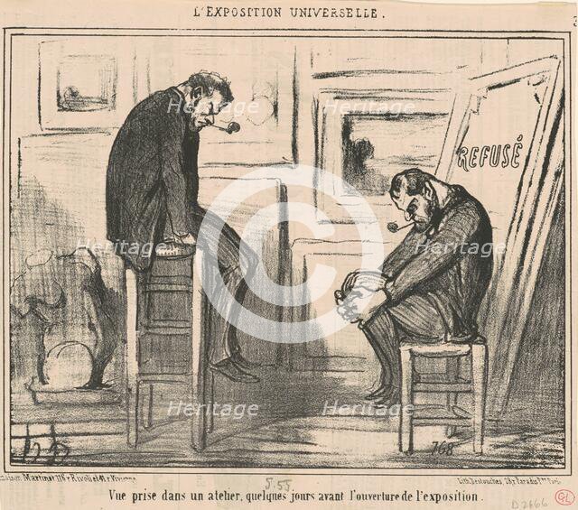 Vue prise dans un atelier ..., 19th century. Creator: Honore Daumier.