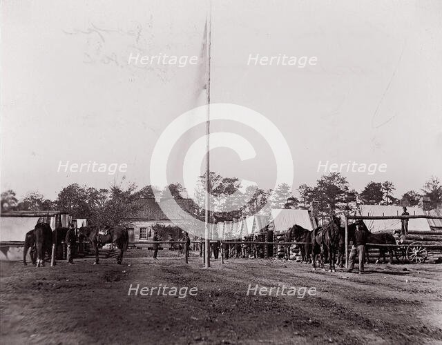 Headquarters, 10th Army Corps, Hatcher's Farm, Virginia, 1861-65. Creator: Andrew Joseph Russell.