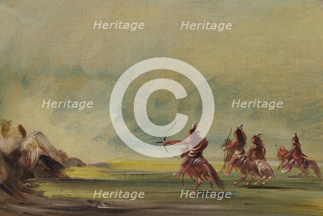 Comanche Giving Arrows to the Medicine Rock, 1837-1839. Creator: George Catlin.