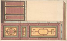 Pompeiian Design for Paneling, second half 19th century. Creators: Jules-Edmond-Charles Lachaise, Eugène-Pierre Gourdet.