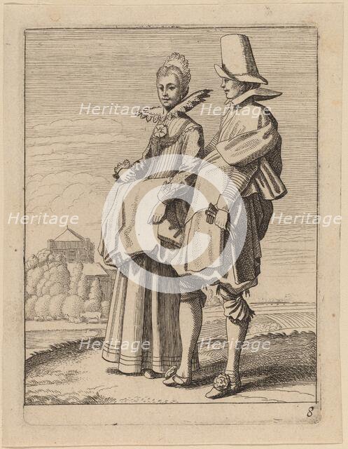 Two Figures in Costume. Creator: Jan van de Velde II.