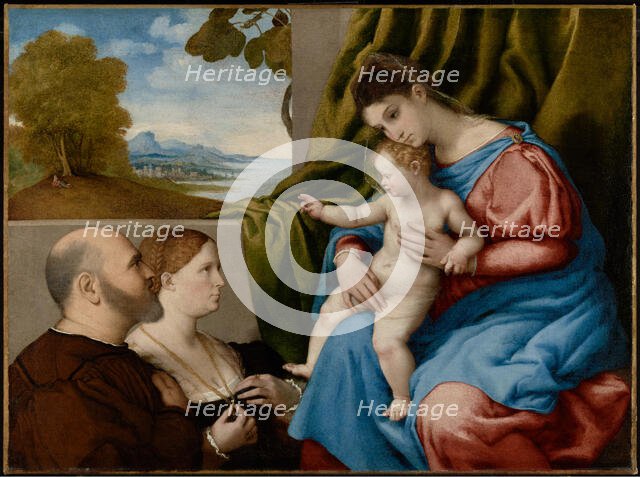 Madonna and Child with Two Donors, about 1525-1530. Creator: Lorenzo Lotto.