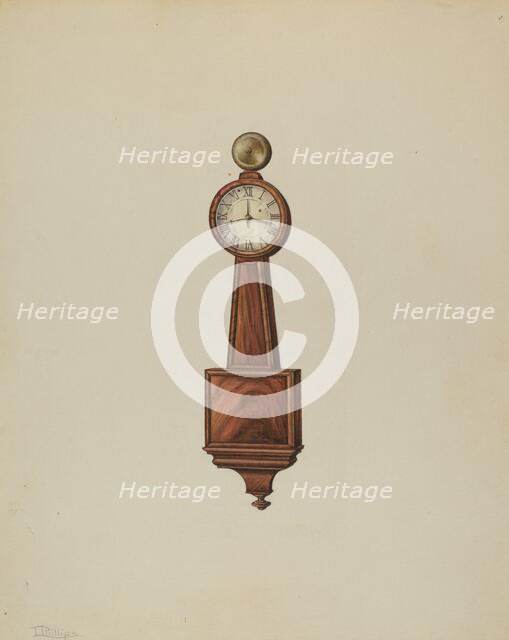 Wall Clock, c. 1938. Creator: Lawrence Phillips.