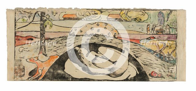 Manao tupapau (She Thinks of the Ghost or The Ghost Thinks of Her), 1894/95. Creator: Paul Gauguin.