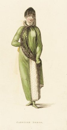 Fashion Plate (Carriage Dress), 1811. Creator: Rudolph Ackermann.