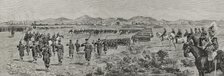 Parade of the troops after the review at Campos de Antezana (Antezana Fields), in the..., 1878. Creators: Bernardo Rico, Domingo Munoz.