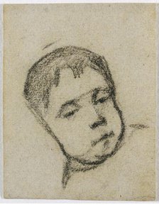 Emil Gauguin as a Child, Head on a Pillow, c. 1875-1876. Creator: Paul Gauguin (French, 1848-1903).