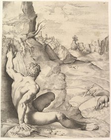 John the Baptist in the Wilderness, ca. 1545-55. Creator: Giulio Sanuto.