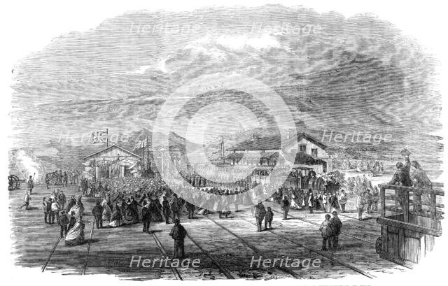 Opening of the Cape Town and Wellington Railway: arrival of the first train..., 1864. Creator: Unknown.
