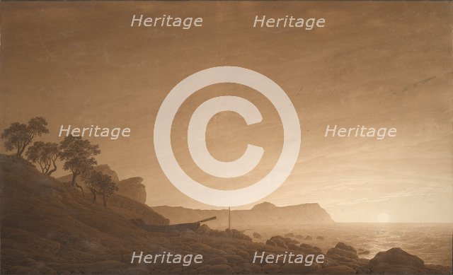 View of Arkona with Rising Moon, ca 1806. Artist: Friedrich, Caspar David (1774-1840)