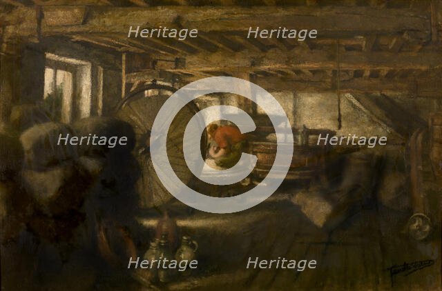 Interior of a Mill, c1860-1900. Creator: Jan Stobbaerts.