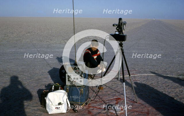 Longines timing equipment for Bluebird CN7's World Land Speed Record attempt, Lake Eyre, 1964. Creator: Unknown.