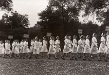 Victory parade of Rowntree women, York, Yorkshire, 1946. Artist: Unknown