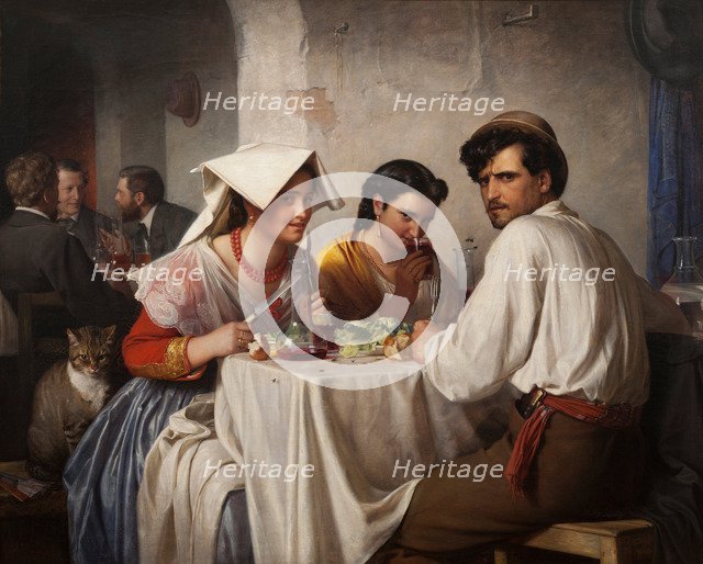 In a Roman Osteria, 1866. Artist: Bloch, Carl (1834-1890)