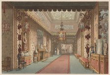 The Corridor, Royal Pavilion, Brighton, c.1820 [as designed by John Nash], 2 April 1820. Creator: Augustus Charles Pugin.