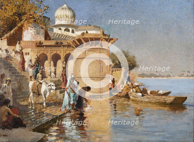 Along the Ghats, Mathura, c1880. Creator: Edwin Lord Weeks.