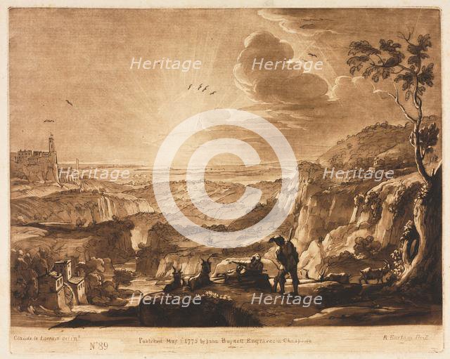 Liber Veritatis: No. 89, View of a Mountainous Extended Country, 1775. Creator: Richard Earlom (British, 1743-1822); John Boydell.