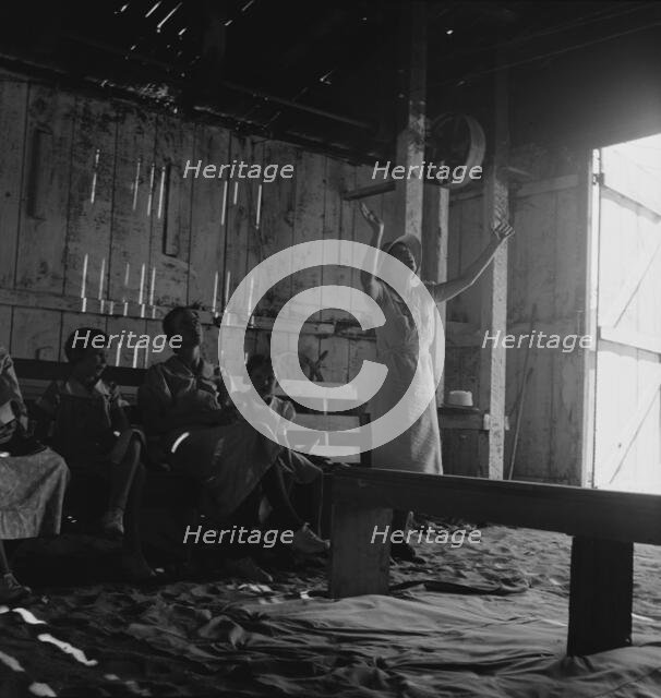 Victory through Christ Society holding its Sunday Morning Revival..., Dos Palos, California, 1938. Creator: Dorothea Lange.