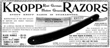 Advertisement for Kropp Razors, 1895. Creator: Unknown.
