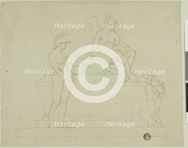 Project for a Tomb, Three Figures and an Angel, n.d. Creator: John Bacon I.