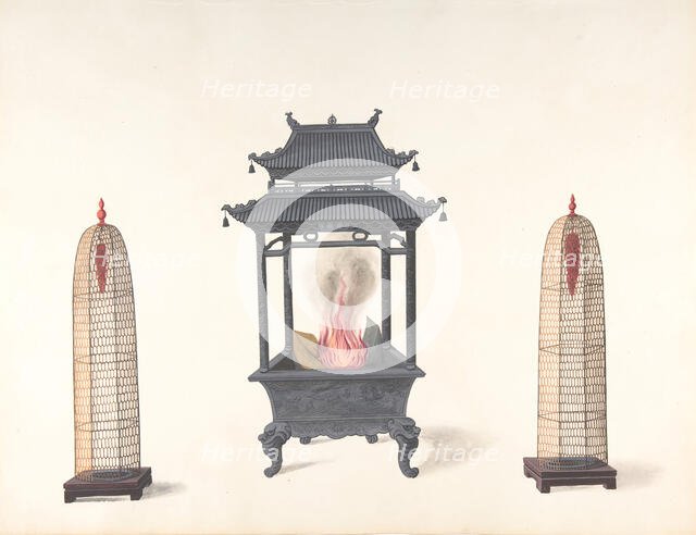 Small Stove and Two Tall Objects, 19th century. Creator: Anon.