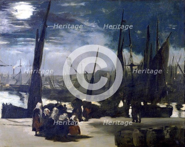 'Moonlight over the Port of Boulogne', 1869. Artist: Edouard Manet