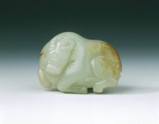 Jade recumbent male buffalo, Southern Song dynasty, China, 1127-1279. Artist: Unknown