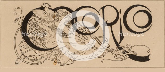 Cocorico magazine title , 1898. Creator: Mucha, Alfons Marie (1860-1939).