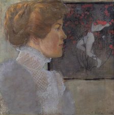 Portrait of a lady, 1909. Creator: Carola Nahowska.