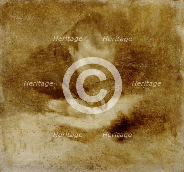 Man Writing, c1880s. Creator: Eugene Carriere.