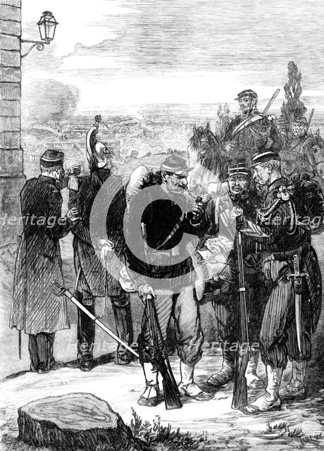 French gendarmes and sergents de ville at Meudon, 1871. Creator: W. J. R..