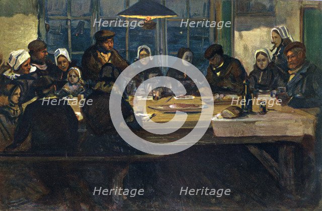 'Le Repas D'Adieu', 1899.Artist: Charles Cottet