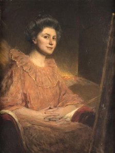 Portrait d'Angèle Delasalle, 1900. Creator: Jean Joseph Benjamin Constant.
