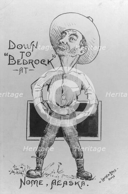 Cartoon of man with empty pockets, between c1900 and c1930. Creator: Lomen Brothers.